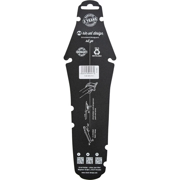 Riesel-design Garde-boue VTT Rit:ze Garde-boue Arrière, Noir 2 Riesel-design Garde-boue VTT Rit:ze Garde-boue Arrière, Noir – Image 2