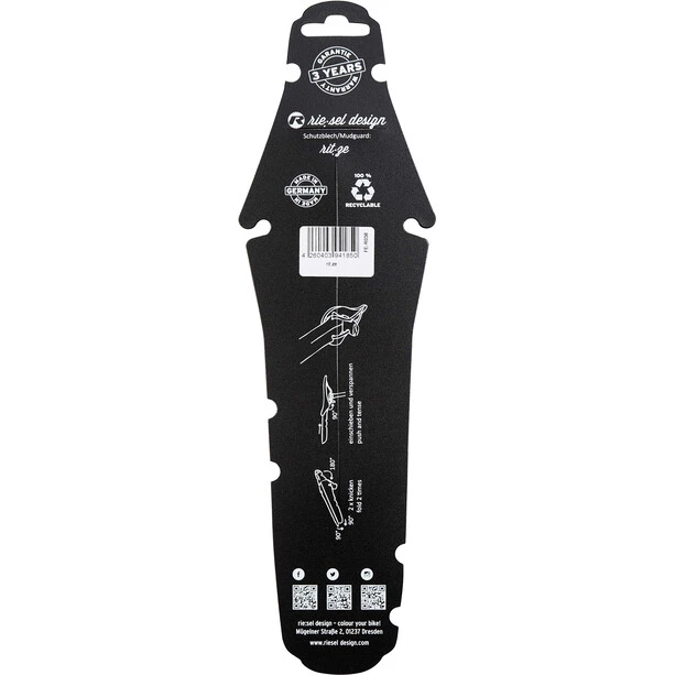 Riesel-design Garde-boue Vélos De Course Rit:ze Garde-boue Arrière, Noir/gris 1 Riesel-design Garde-boue Vélos De Course Rit:ze Garde-boue Arrière, Noir/gris