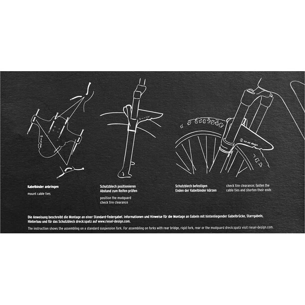 Riesel-design Mudguards Schlamm:PE Pare-boue Avant 26-29", Bleu/noir 2 Riesel-design Mudguards Schlamm:PE Pare-boue Avant 26-29", Bleu/noir – Image 2