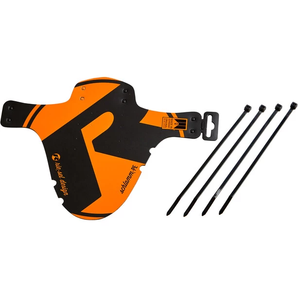 Riesel-design Mudguards Schlamm:PE Pare-boue Avant 26-29", Noir/orange 1 Riesel-design Mudguards Schlamm:PE Pare-boue Avant 26-29", Noir/orange