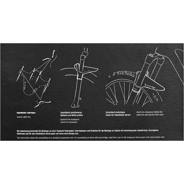 Riesel-design Mudguards Schlamm:PE Pare-boue Avant 26-29", Gris/blanc 2 Riesel-design Mudguards Schlamm:PE Pare-boue Avant 26-29", Gris/blanc – Image 2