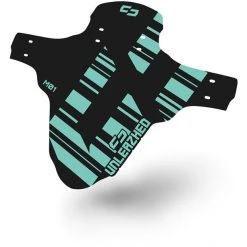 Unleazhed Mudguards Unsplash M01 Garde-boue Avant 26-29" Avec 4 Attaches Câbles Rilsan, Noir/turquoise