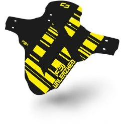 Unleazhed Mudguards Unsplash M01 Garde-boue Avant 26-29" Avec 4 Attaches Câbles Rilsan, Noir/jaune